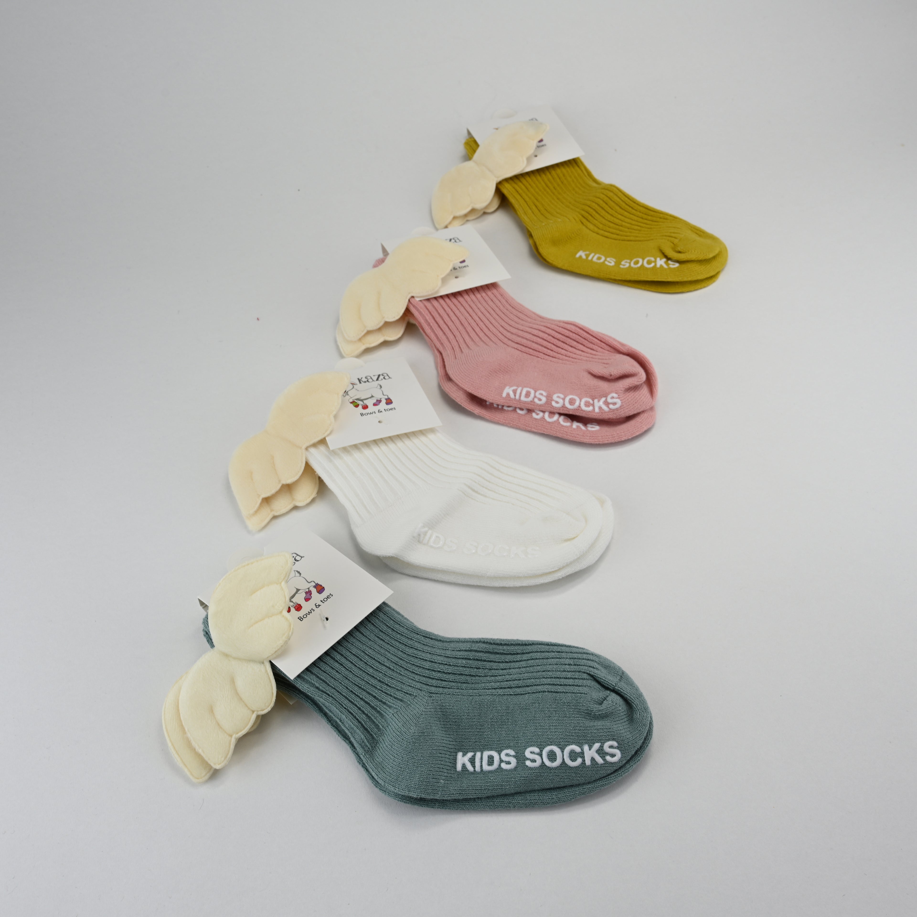 Baby Socks with cute Wing detail for Girls and Boys; Toddlers — Soft, Breathable, Non slip bottoms, Fashion