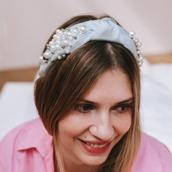 Luxury Beaded Headband with a Knot on Top