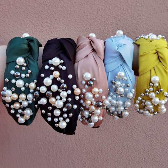 Luxury Beaded Headband with a Knot on Top