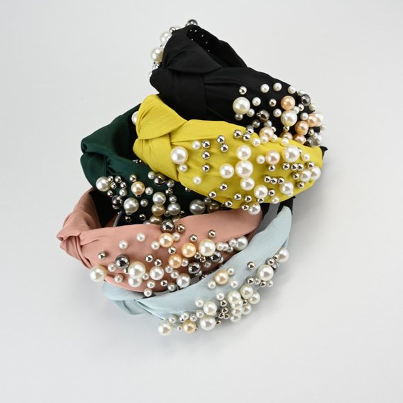 Luxury Beaded Headband with a Knot on Top