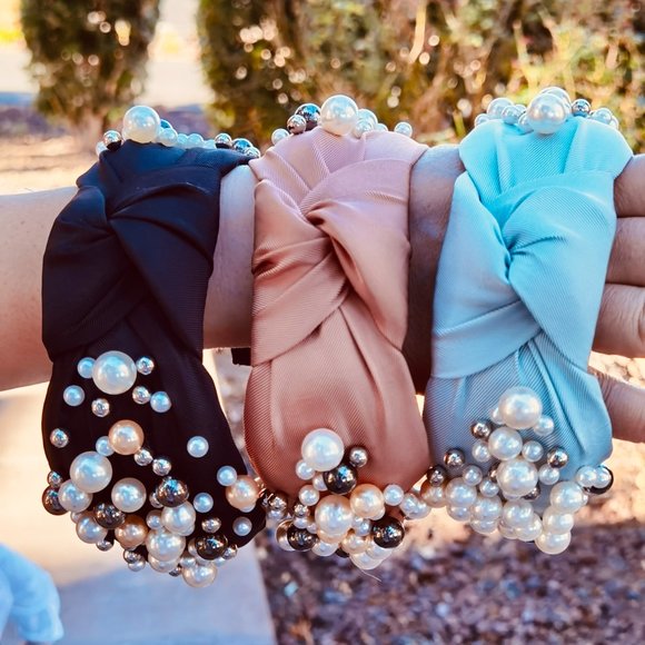 Luxury Beaded Headband with a Knot on Top