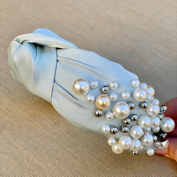 Luxury Beaded Headband with a Knot on Top