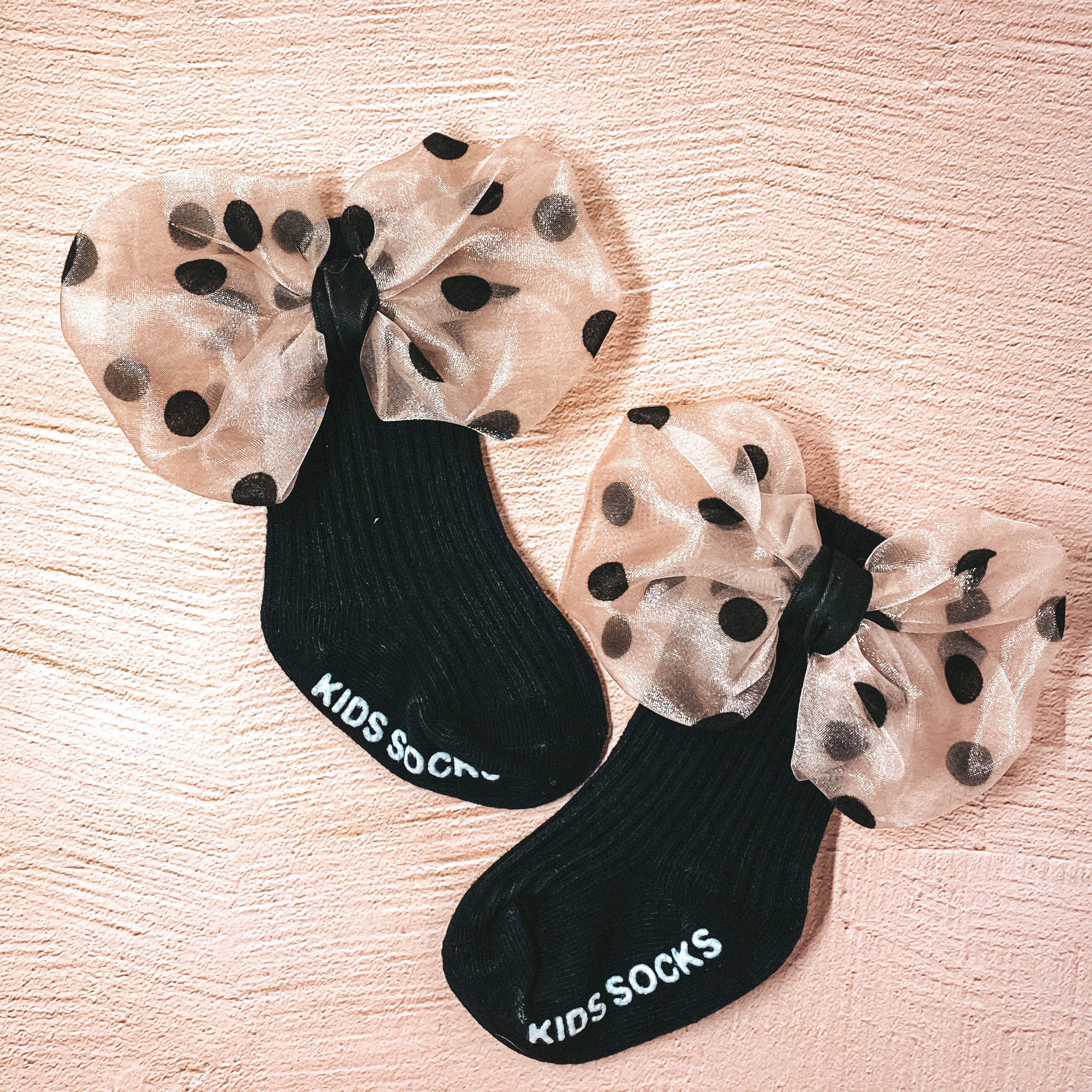 Baby Socks with a large polka dots Bow for 0-12 months Girls; Toddlers — Soft, Breathable, Non slip bottoms, Fashion